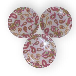 Lolita Dessert Plates (3) What is Your Moment Paisley Design Pink Multi-Color